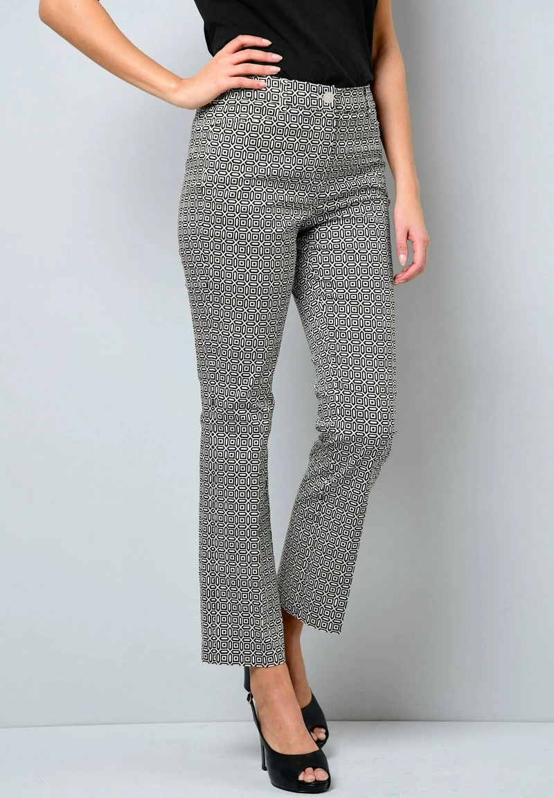 Stoffhose - Schwarz,/off White 3 Stoffhose - Schwarz,/off White