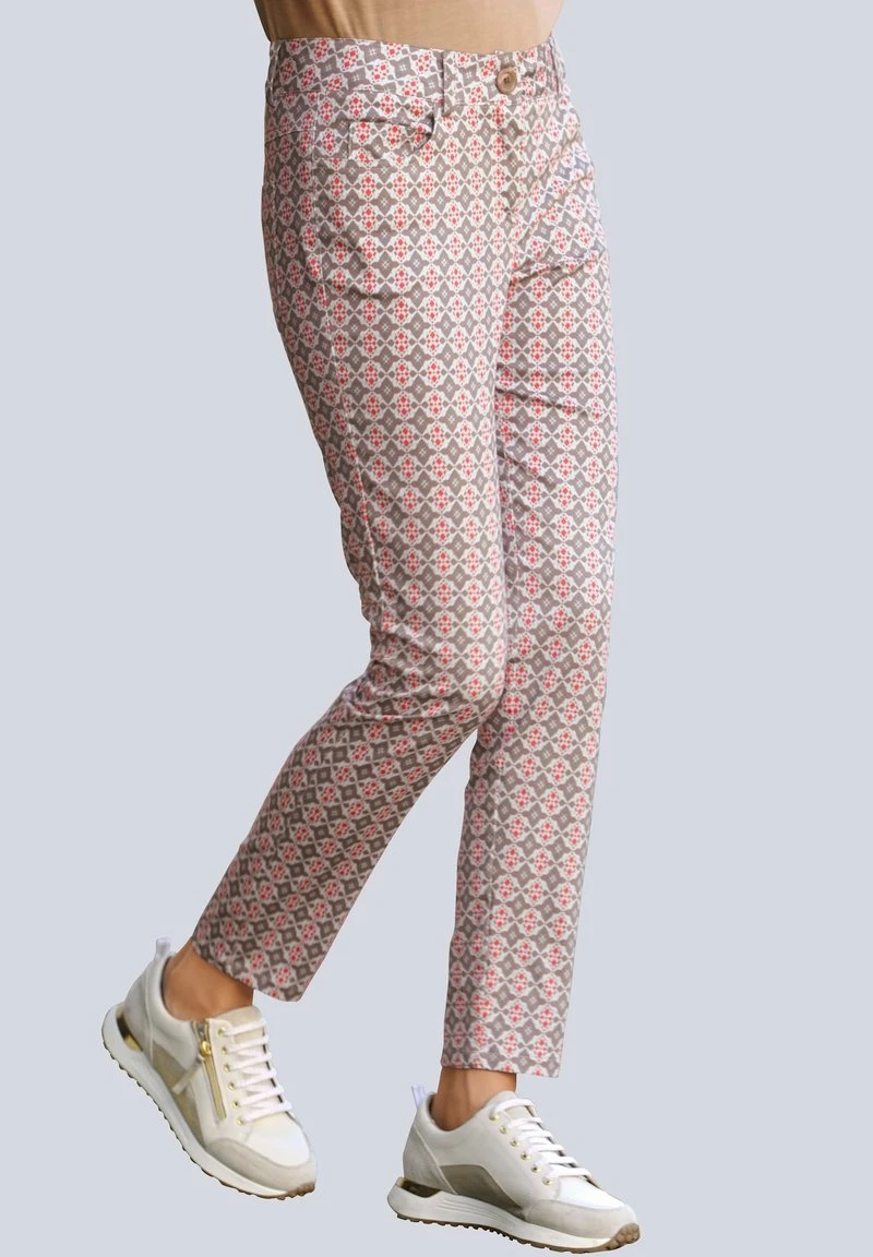 Stoffhose - Taupe/koralle 3 Stoffhose - Taupe/koralle