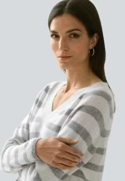 Strickpullover - Grau/off-white -Alba Moda Verkäufe bc3ffb00c33d48829ccc326bdfab41ee