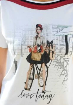 T-Shirt Print - Weiß Rot Marineblau 12 T-Shirt Print - Weiß Rot Marineblau -Alba Moda Verkäufe c530db83ec0b45cf9edc9b3a16c1193c