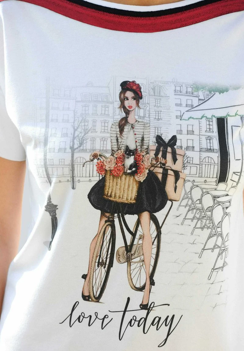 T-Shirt Print - Weiß Rot Marineblau 7 T-Shirt Print - Weiß Rot Marineblau – Bild 5