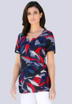 Bluse - Marineblau,rot