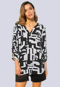 Bluse - Off White Schwarz -Alba Moda Verkäufe ce732e3df1874dfcbd101dd055656b7a