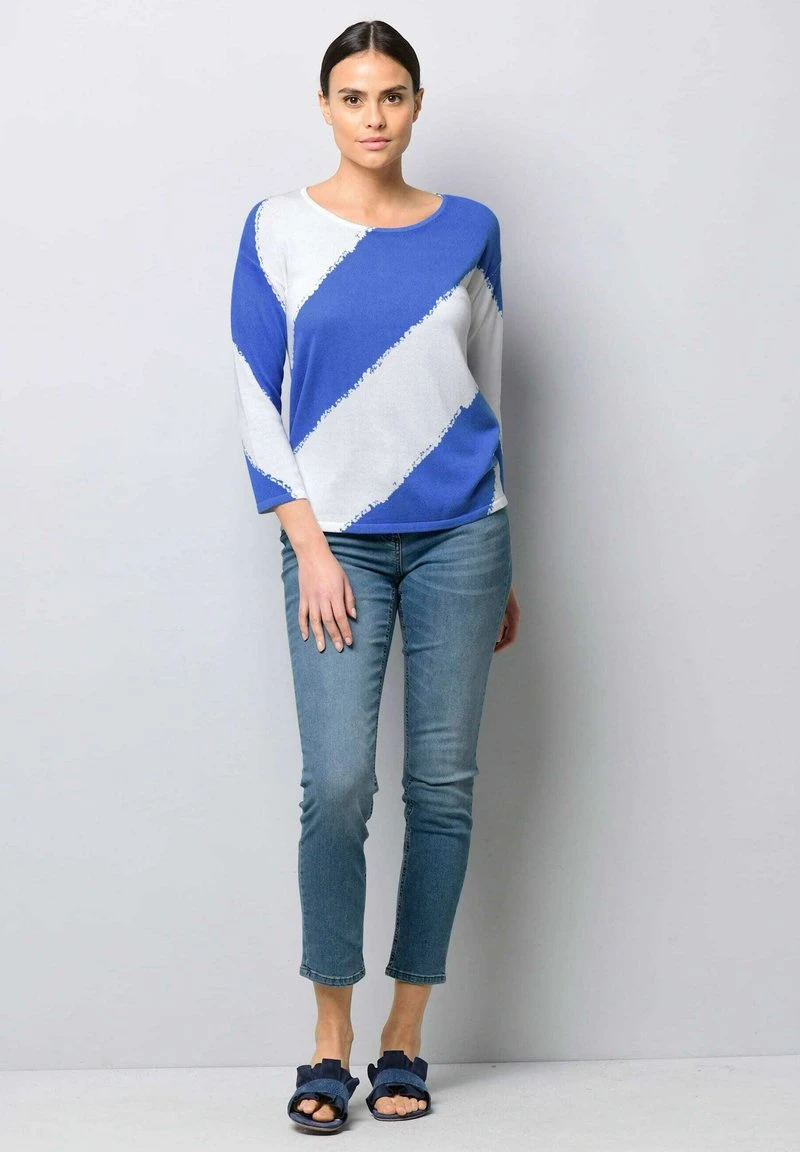 Strickpullover - Weiß/blau 4 Strickpullover - Weiß/blau – Bild 2