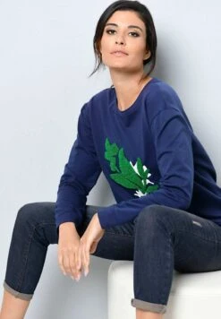 Sweatshirt - Marineblau Grün -Alba Moda Verkäufe d7b398a8841047309049fb3e22fa04fd