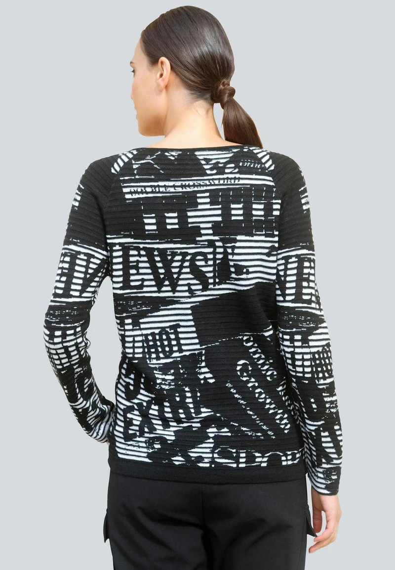 DRUCK - Strickpullover - Schwarz Ecru 5 DRUCK - Strickpullover - Schwarz Ecru – Bild 3