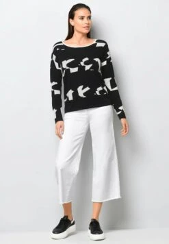 Strickpullover - Black Off White 9 Strickpullover - Black Off White -Alba Moda Verkäufe e0472d1f6cd545bb918adb33410baded
