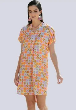 Freizeitkleid - Orange/pink/hellblau