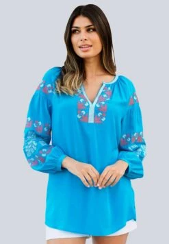 Tunika - Türkis/apricot