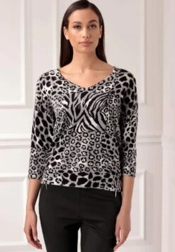 Strickpullover - Schwarz/grau/weiß 12 Strickpullover - Schwarz/grau/weiß -Alba Moda Verkäufe fcb136f1b5e7428bbd55251f5a0b2c02